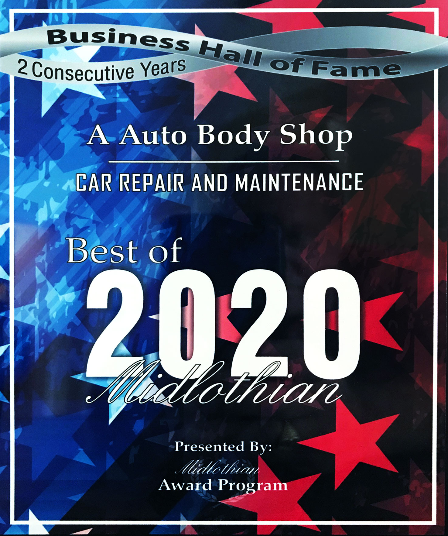 A Auto Body Shop Award